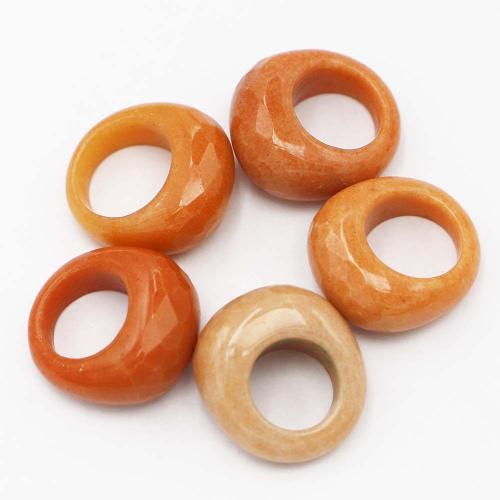 Natural Gemstone Finger Ring, Jade Yellow, Unisex & different size for choice, orange, Width:32-34mm thickness;17-18mm, Sold By PC