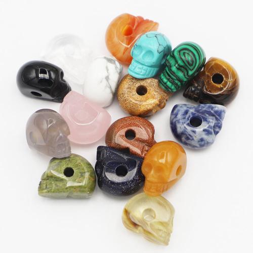 Gemstone Jewelry Beads Natural Stone Skull Carved DIY Sold By PC