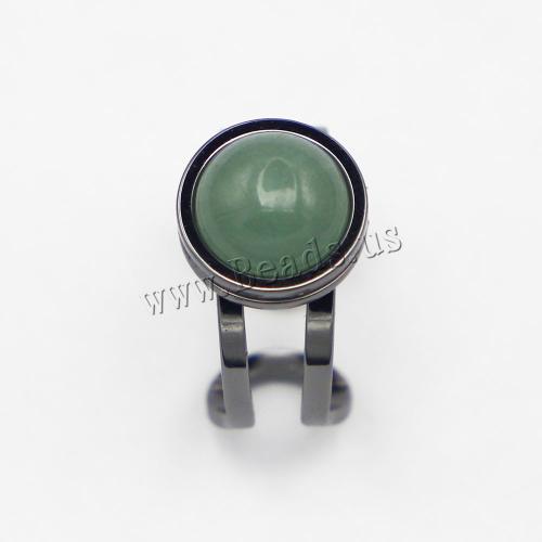 Edelstahl Ringe, 304 Edelstahl, mit Edelstein, Einstellbar & unisex, keine, Stone:10mm,ring width:12.5mm, verkauft von PC