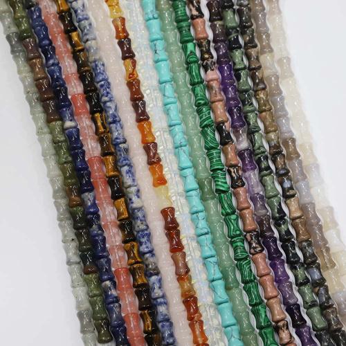Gemstone Jewelry Beads, Natural Stone, Bamboo, DIY & different materials for choice, more colors for choice, 12x8mm, Approx 33PCs/Strand, Sold By Strand