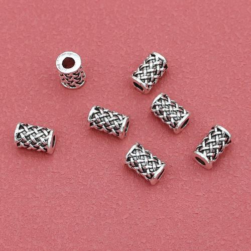 Tibetan Style Spacer Beads, Column, silver color plated, DIY, nickel, lead & cadmium free, 11x7.50mm, Hole:Approx 3mm, Approx 200PCs/Bag, Sold By Bag