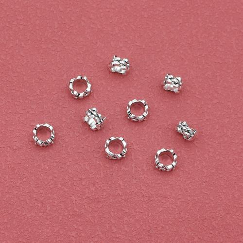 Perles intercalaires en alliage de zinc, Placage de couleur argentée, DIY, protéger l'environnement, sans nickel, plomb et cadmium, 8x4mm, Trou:Environ 4.5mm, Environ 200PC/sac, Vendu par sac