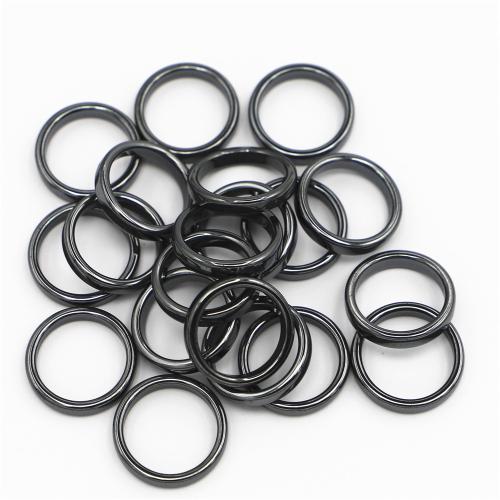Finger Ring Sieraden, Niet-magnetische Hematiet, uniseks & verschillende grootte voor keus, zwart, 4mm, Verkocht door PC