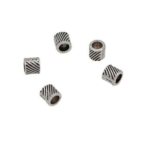 Zinc Alloy Spacer Beads Column silver color plated DIY nickel lead & cadmium free Approx 3mm Approx Sold By Bag