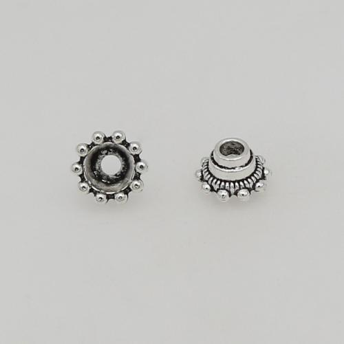 Tibetan Style Bead Cap, silver color plated, DIY, nickel, lead & cadmium free, 9x5mm, Hole:Approx 2mm, Approx 200PCs/Bag, Sold By Bag