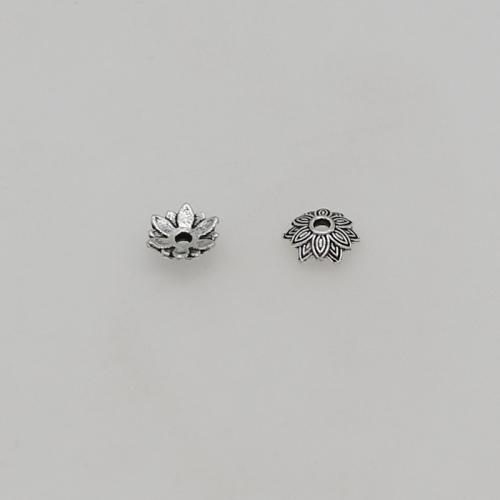 Zinc Alloy Bead Cap Flower silver color plated DIY nickel lead & cadmium free 8mm Approx 1.5mm Approx Sold By Bag