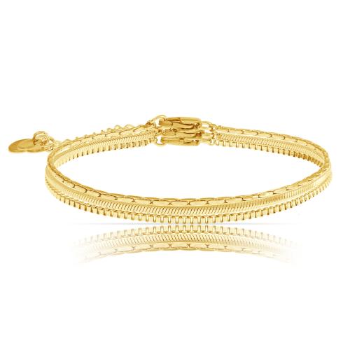 Bracelets en laiton, avec 5CM chaînes de rallonge, Placage de couleur d'or, pour femme, protéger l'environnement, sans nickel, plomb et cadmium, Longueur:16 cm, Vendu par PC