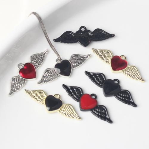 Tibetan Style Heart Pendants, plated, DIY & enamel, more colors for choice, nickel, lead & cadmium free, 31x11mm, 100PCs/Bag, Sold By Bag