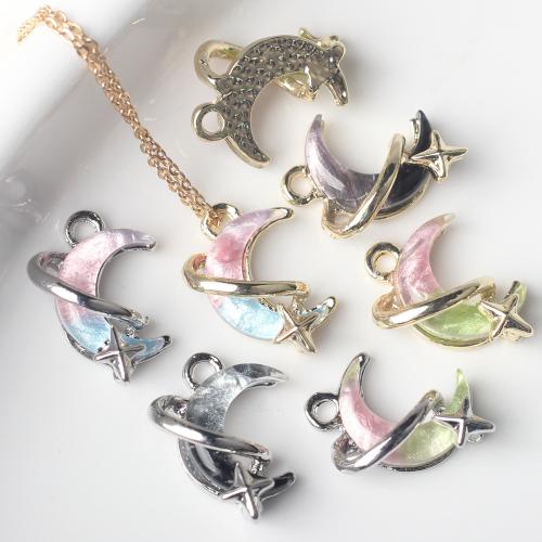 Resin Zinc Alloy Pendants with Resin Moon plated DIY nickel lead & cadmium free Sold By Bag