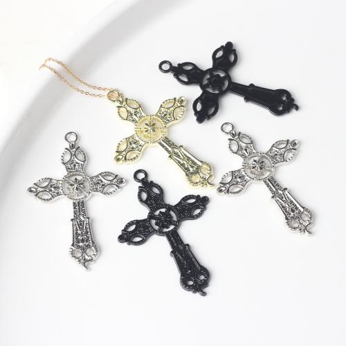 Tibetan Style Cross Pendants, plated, DIY, more colors for choice, nickel, lead & cadmium free, 50x33mm, 100PCs/Bag, Sold By Bag