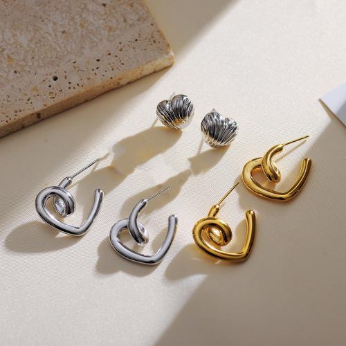 Stainless Steel Stud Earrings 304 Stainless Steel plated fashion jewelry Sold By Pair