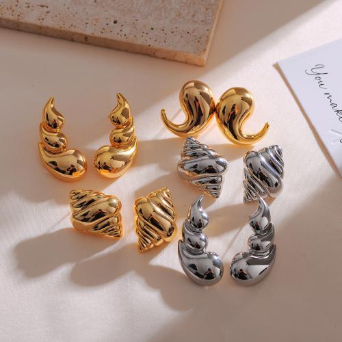 Brass Stud Earring plated fashion jewelry nickel lead & cadmium free Sold By Pair