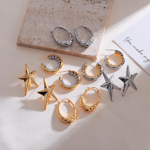 Brass Stud Earring plated fashion jewelry nickel lead & cadmium free Sold By Pair