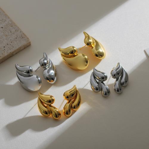 Messing Stud ørering, forgyldt, mode smykker & forskellige design til valg, flere farver til valg, nikkel, bly & cadmium fri, Solgt af par