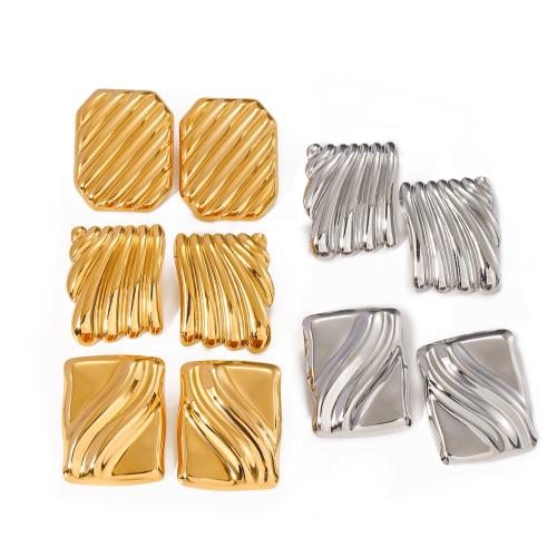 Stainless Steel Stud Earrings, 304 Stainless Steel, plated, fashion jewelry & different styles for choice & for woman, more colors for choice, Sold By Pair