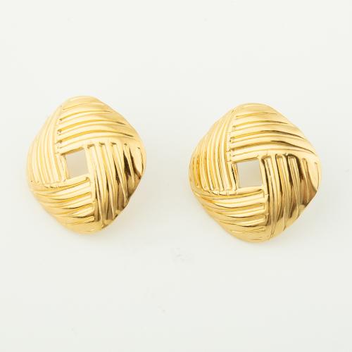 Stainless Steel Stud Earrings 304 Stainless Steel Vacuum Ion Plating for woman golden Inner Approx 05615mm Sold By Pair