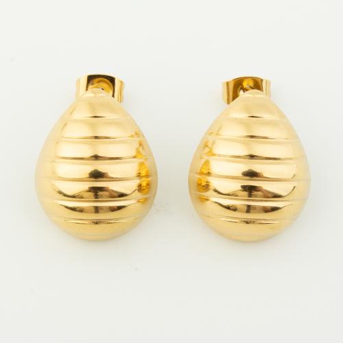 Edelstahl Ohrringe, 304 Edelstahl, für Frau, goldfarben, verkauft von Paar