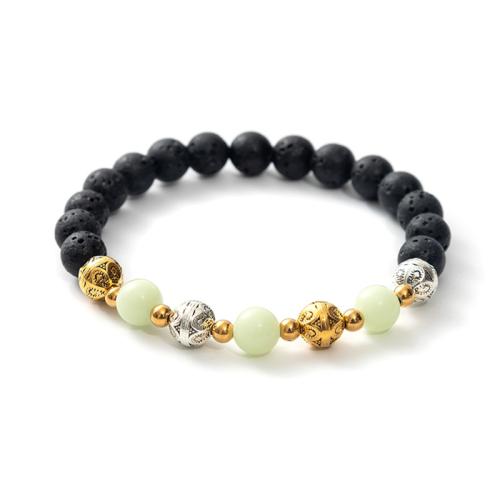 Gemstone Bracelets Zinc Alloy with Fluorescent Powder Stone & Lava handmade Unisex & luminated Sold By PC
