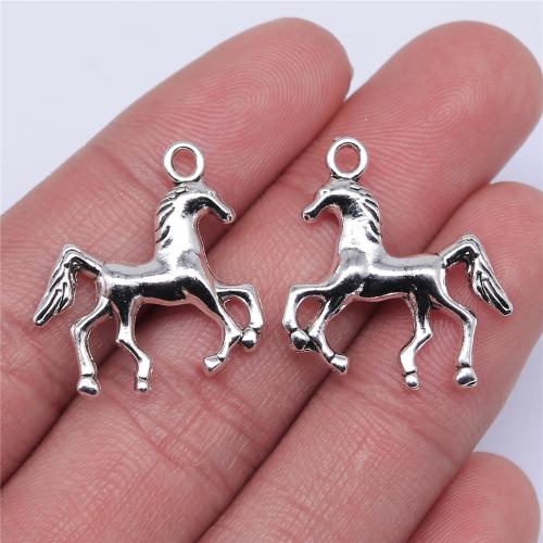 Tibetan Style Animal Pendants, Horse, antique silver color plated, DIY, 24x22mm, Sold By PC