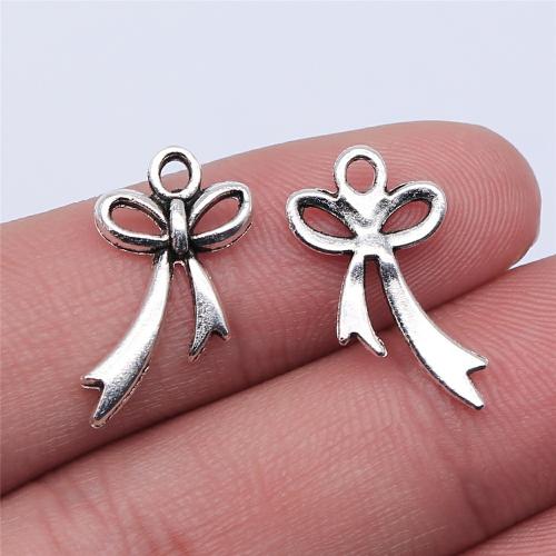 Tibetan Style Bowknot Pendants, antique silver color plated, DIY, 20x11mm, Sold By PC