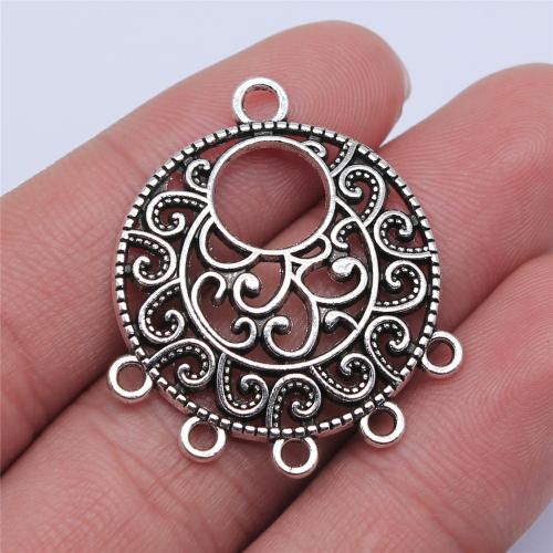 Tibetan Style Connector, antique silver color plated, DIY & 1/5 loop, 35x28mm, Sold By PC