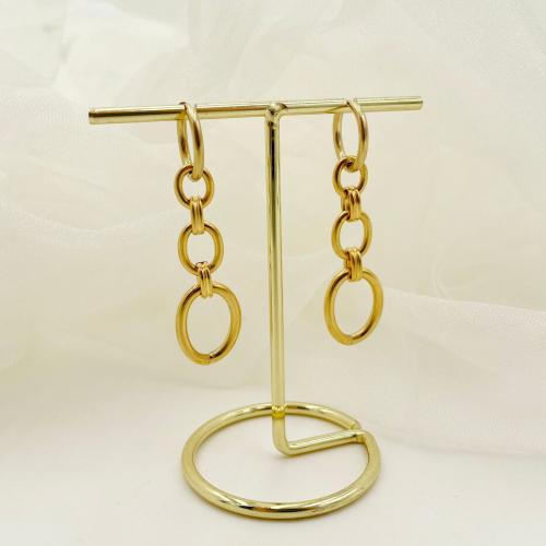 Huggie Hoop Drop Earring, 304 Stainless Steel, gold color plated, for woman, Sold By Pair