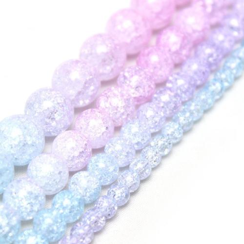 Round Crystal Beads polished gradient color & DIY multi-colored Sold By Strand