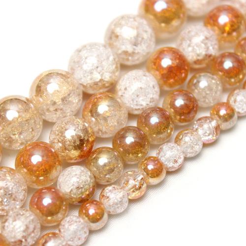 Round Crystal Beads, polished, DIY & different size for choice & crackle, Sold By Strand