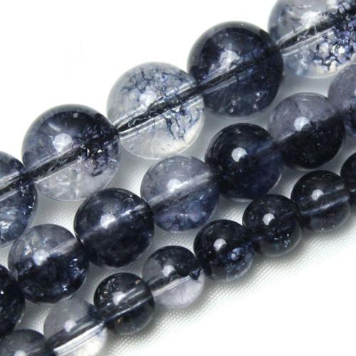 Round Crystal Beads polished DIY & crackle Greige Sold By Strand