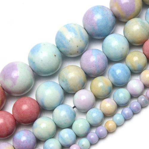 Agate Beads, Alexa Agate, Round, polished, DIY & different size for choice, multi-colored, Sold By Strand