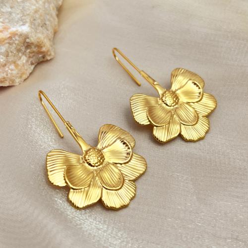 Stainless Steel Drop Earring 304 Stainless Steel 18K gold plated fashion jewelry & for woman golden Sold By Pair