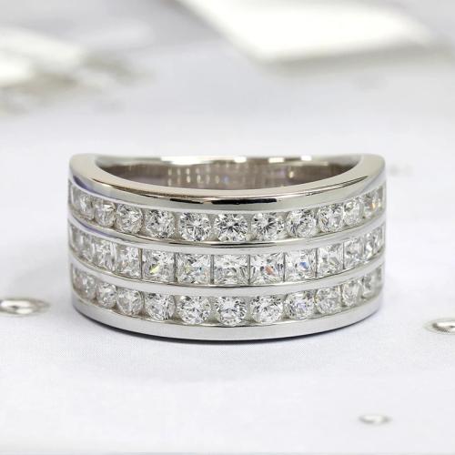 Cubic Zirconia Micro Pave Brass Ring & micro pave cubic zirconia & for woman Sold By PC