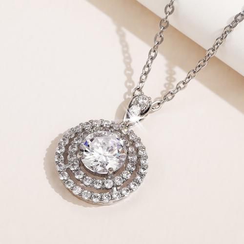 Cubic Zircon Micro Pave Brass Necklace fashion jewelry & micro pave cubic zirconia & for woman Sold Per Approx 45 cm Strand