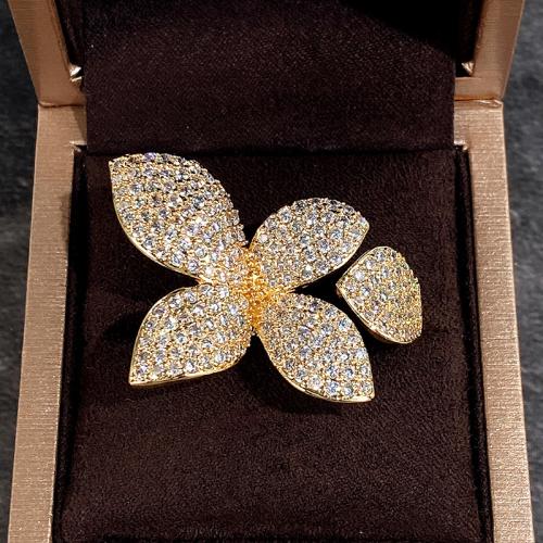 Cubi Circonia Micro Pave anello in ottone, gioielli di moda & Micro spianare cubic zirconia & per la donna, 28x30mm, Venduto da PC