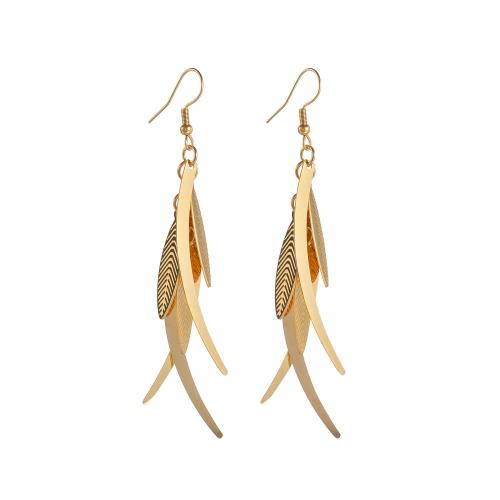 Stainless Steel Drop Earring 304 Stainless Steel 18K gold plated fashion jewelry & for woman golden 83mm Sold By Pair