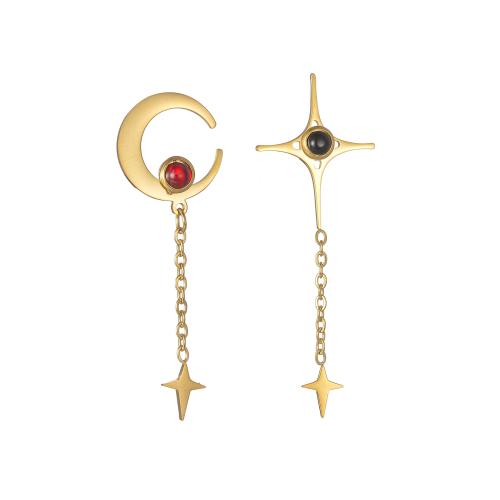 Pendientes asimétricos, acero inoxidable 304, 18K chapado en oro, Joyería & para mujer, dorado, Vendido por Par