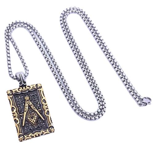 Collana in acciaio inossidabile, 304 acciaio inox, lunghezza differente per scelta & stili diversi per la scelta & per l'uomo & con strass, nessuno, 46x23mm, Venduto da PC