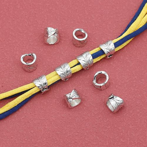 Zinc Alloy Large Hole Bead silver color plated DIY nickel lead & cadmium free Approx 5mm Approx Sold By Bag