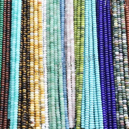 Gemstone smykker perler, Natursten, Flad Rund, du kan DIY & forskellige materialer til valg, flere farver til valg, 6x10mm, Ca. 66pc'er/Strand, Solgt af Strand
