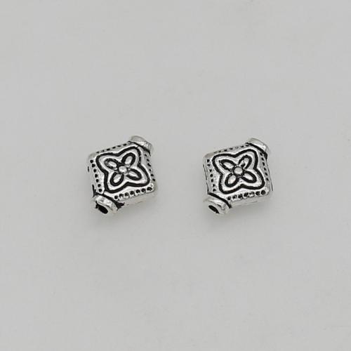 Zinc Alloy Spacer Beads Rhombus silver color plated DIY nickel lead & cadmium free Approx 1mm Approx Sold By Bag