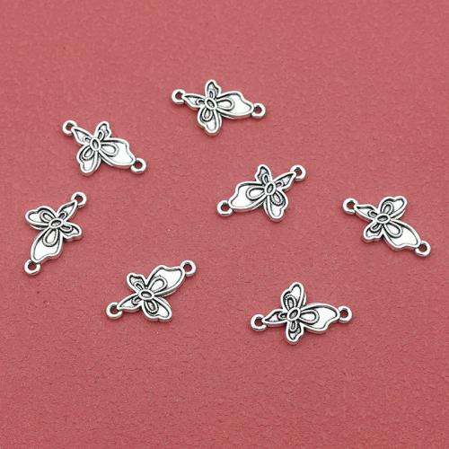 Animal Zinc Alloy Connector Butterfly silver color plated DIY & 1/1 loop nickel lead & cadmium free Approx 1mm Approx Sold By Bag