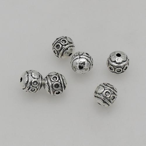Zinc Alloy Spacer Beads Round silver color plated DIY nickel lead & cadmium free Approx 1mm Approx Sold By Bag