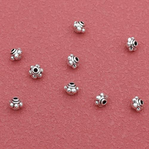 Zinc Alloy Spacer Beads Flower silver color plated DIY nickel lead & cadmium free Approx 1.3mm Approx Sold By Bag