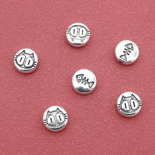 Zinc Alloy Spacer Beads Flat Round silver color plated DIY nickel lead & cadmium free Approx 1.5mm Approx Sold By Bag