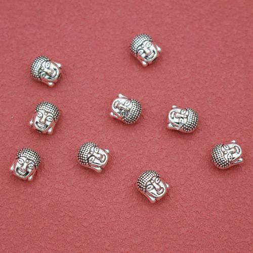 Zinc Alloy Spacer Beads Buddha silver color plated DIY nickel lead & cadmium free Approx 1.5mm Approx Sold By Bag