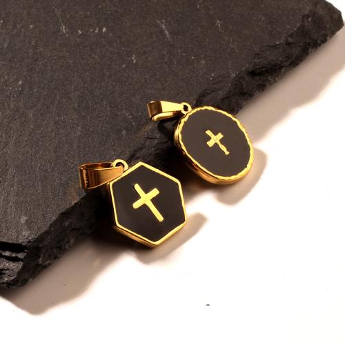 Stainless Steel Pendants 304 Stainless Steel gold color plated DIY & enamel Sold By PC