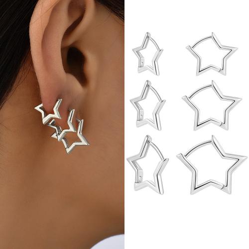 Brass Leverback Earring, Star, plated, fashion jewelry, more colors for choice, nickel, lead & cadmium free, 3Pairs/Bag, Sold By Bag