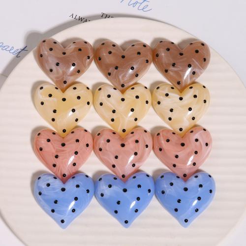 Hair Accessories DIY Findings, Resin, Heart, more colors for choice, 33x35mm, Sold By PC