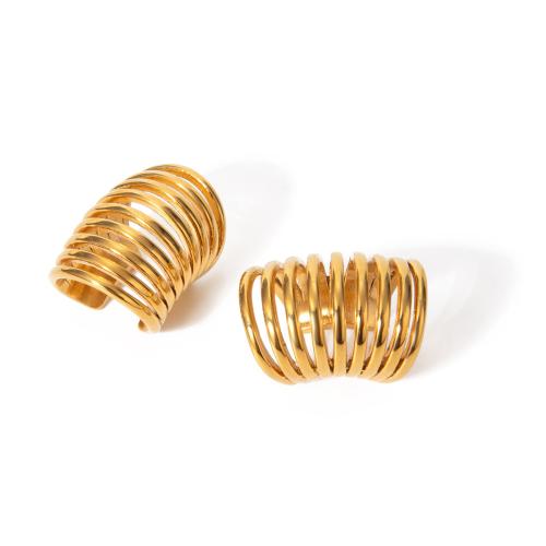 304 Stainless Steel Earring Clip, gold color plated, fashion jewelry, golden, Sold By Pair