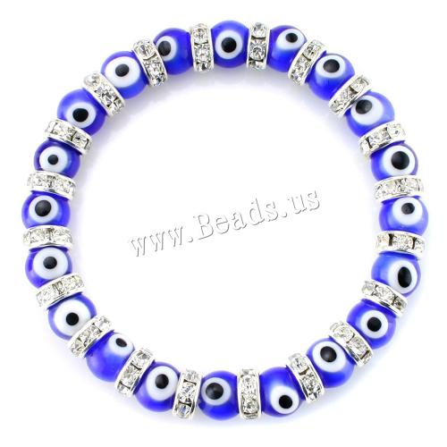 Evil Eye Jewelry Bracelet Zinc Alloy with Lampwork & micro pave cubic zirconia & for woman Length Approx 16 cm Sold By Bag
